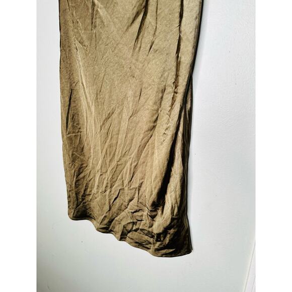 RIPE Gold Satin Shine Midi Maternity Slip Style Skirt Size Extra Large - Picture 6 of 10